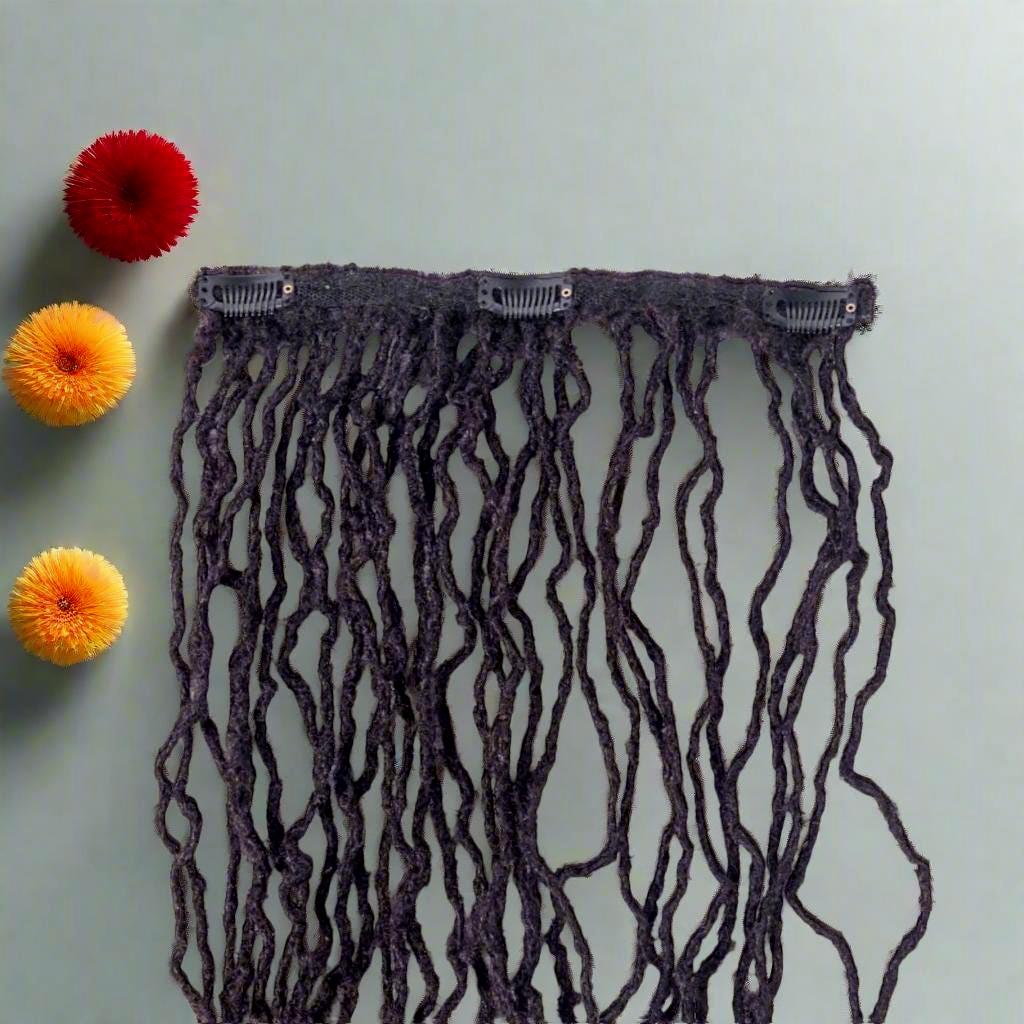 Dreadlock clip in extensions- 3 clip single track