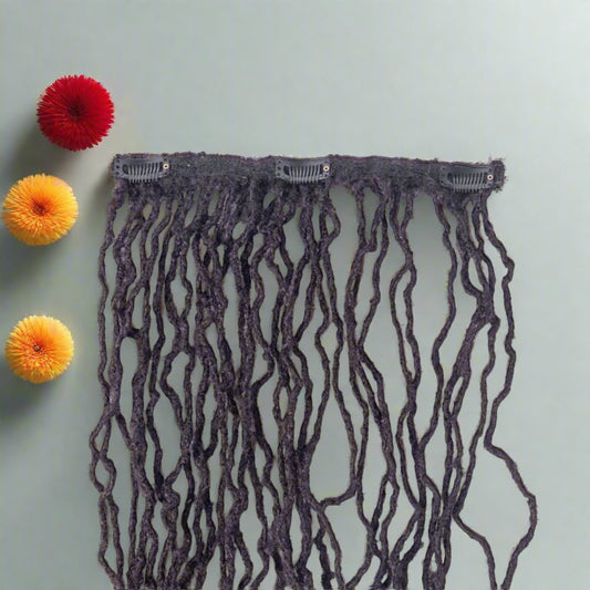 Dreadlock clip in extensions- 3 clip single track