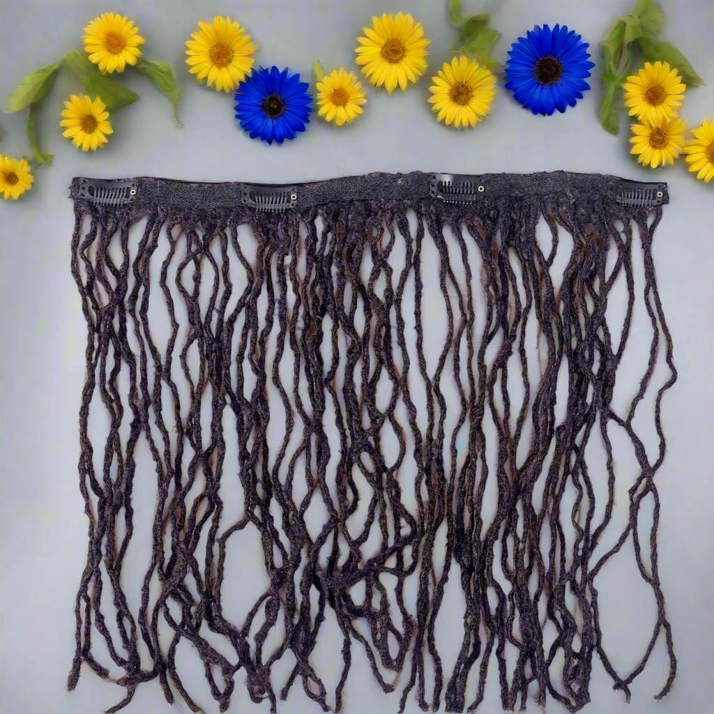 Dreadlock clip in extensions- 4 clip single track